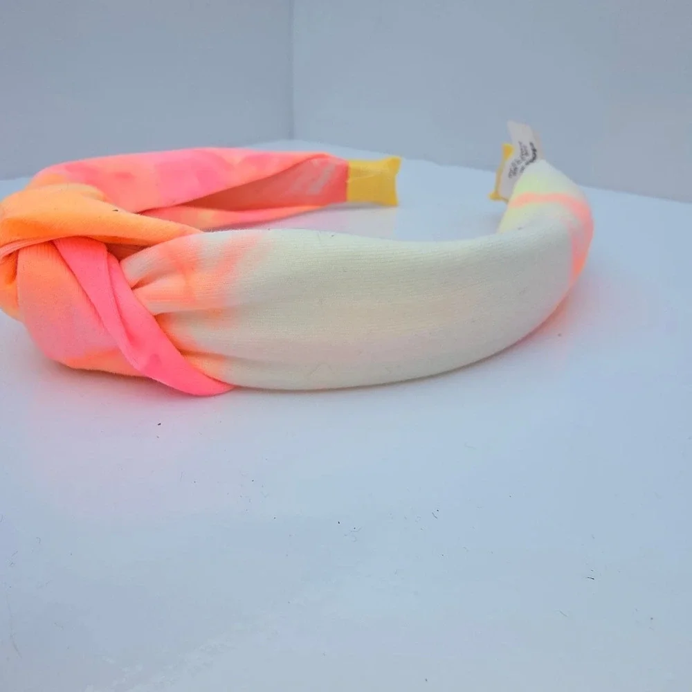 Claires Headband Womens Girls One Size Neon Tie Dye Knotted Padded Chunky Pink - Picture 10 of 12